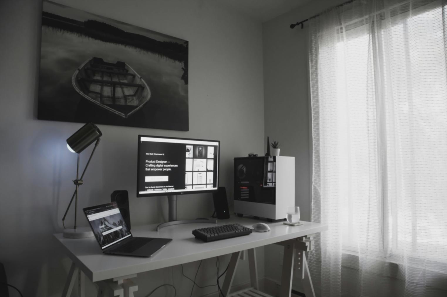 Modern blockchain development workspace with multiple screens showing code and cryptocurrency analytics